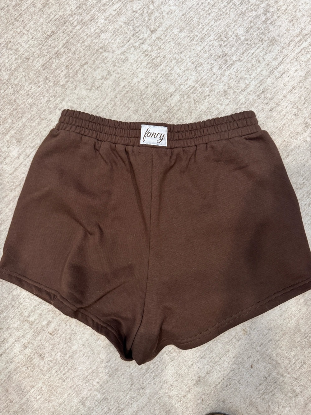 FANCY Brown Elastic-Waist Shorts